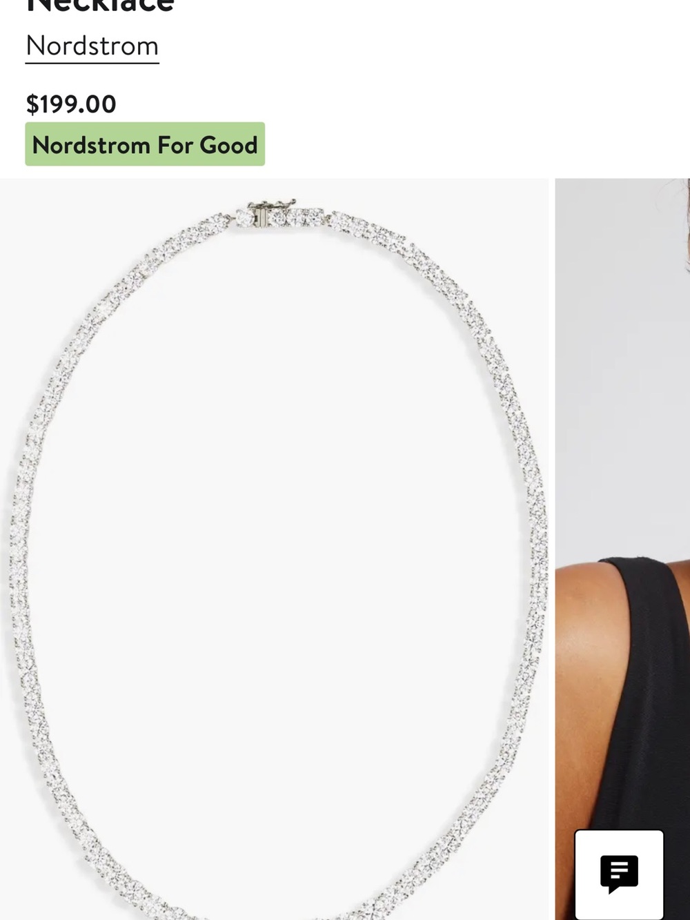 Nordstrom Silver Crystal Braided Rope Necklace